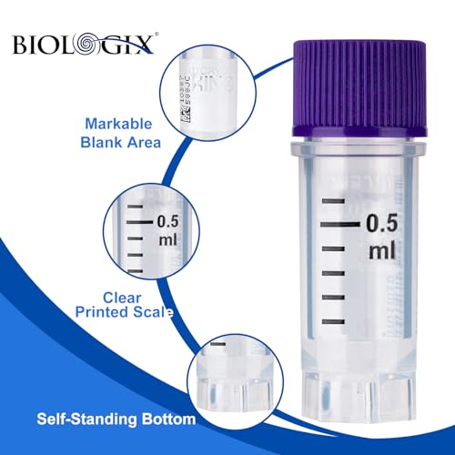 0.5ml Cryovials, Side-Coded, External Thread, Purple, 500Pcs - color: Purple, size: 0.5ml