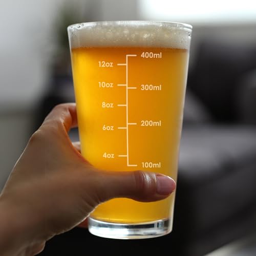 Bevvee Mixing Glass Measuring Cup Pint Glass Engraved - 16 oz - Set of 2 - style: Set of 2