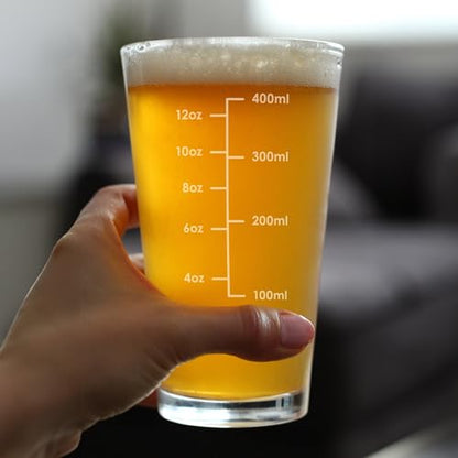 Bevvee Mixing Glass Measuring Cup Pint Glass Engraved - 16 oz - Set of 2 - style: Set of 2