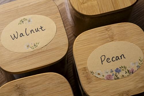 MONEST Waterproof Label Stickers for Jars and Lids, Pantry, Mason Jar, Canning, Spice, Bottle Labels (Daisy 2"x3") - style: Daisy 2"x3"