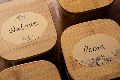 MONEST Waterproof Label Stickers for Jars and Lids, Pantry, Mason Jar, Canning, Spice, Bottle Labels (Daisy 2"x3") - style: Daisy 2"x3"