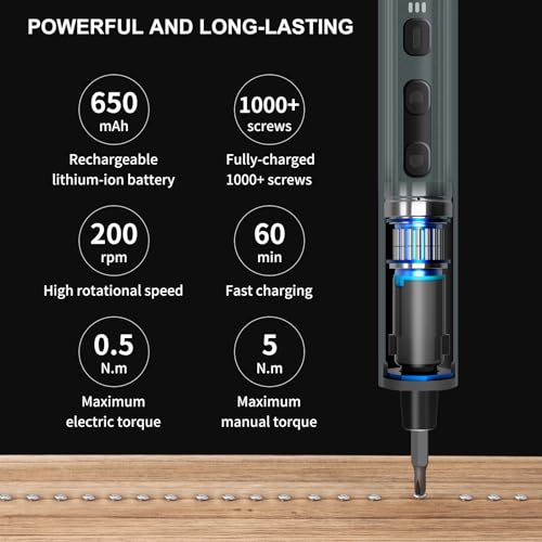 STREBITO 155 in 1 Electric Screwdriver Set, Electric Precision Screwdriver - color: Grey