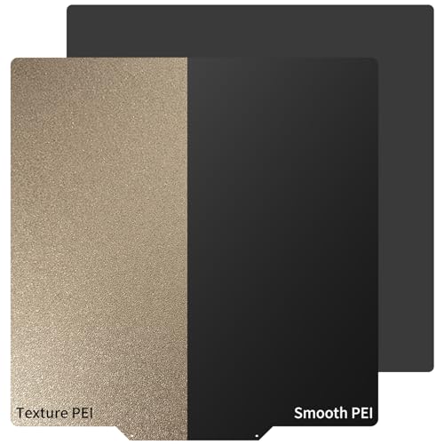 Upgraded 355x355 Voron 2.4 Build Plate 100% Imported Thicker PEI Sheet Sv08 350x350 Smooth & Textured Flexible Spring Steel Bed Heated Platform for Voron 2.4 350 3D Printer. - size: 355x355mm