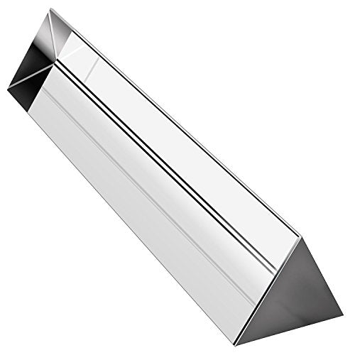 Amlong Crystal 4 inch Optical Glass Equilateral Prism for Teaching Light Spectrum Physics and Photo Photography Prism, 100mm - size: 4 Inch