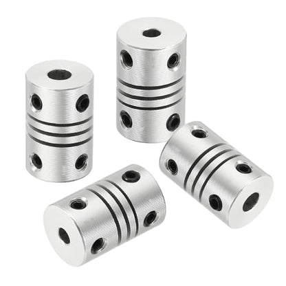 uxcell 4Pcs Flexible Couplings 3mm to 4mm Aluminum Alloy Joint Connector - size: 3mm to 4mm, style: D12 x L18mm