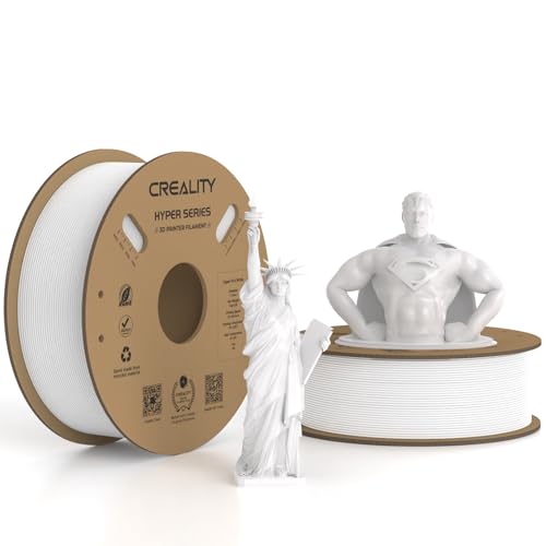 Official CREALITY Hyper PLA Filament 1.75mm White 2KG, 30-600mm/s High Speed PLA Rapid 3D Printer Filament, 2 Pack 1kg Spool(2.2lbs), Dimensional Accuracy +/-0.02mm, Fit Most FDM 3D Printer - color: White & White