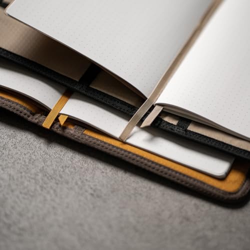 LOCHBY® Field Journal | Planner Cover | Water Resistant Waxed Canvas | Pen Loop | Included Tomoe River Notebook | Perfect for Travel, Art, Bullet Journal - color: Navy, size: A5 Hook