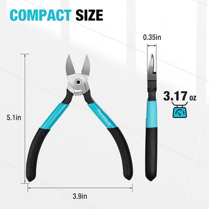DURATECH 5 Inch Wire Cutter, Precision Flush Cutter with CNC Machined Edges