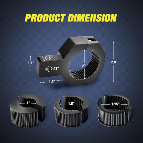 Nilight 4 Pack Off Road LED Light Mount Bracket, Vertical Tube Clamp - size: 4-Pack (Standard)