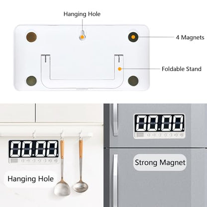Digital Kitchen Timer with Extra Large LED Display Black - color: Black