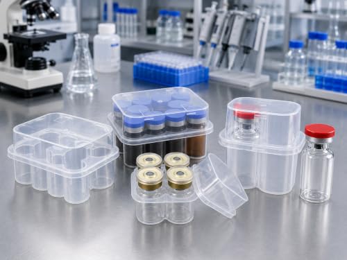2 Slot, 3-Pack Peptide Case for Fridge, 3ml Vial Holder & Organizer, Transparent Peptide & Insulin Storage Case for Refrigerator, Compact Stackable Travel & Shipping Case - size: 2 Slot 3ml