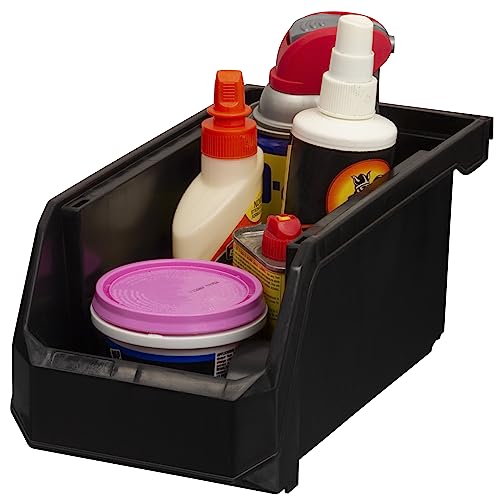 ReadySpace Medium Stackable Plastic Storage Bins, 8-Pack, Black - color: Black, size: Medium, 8-Pack