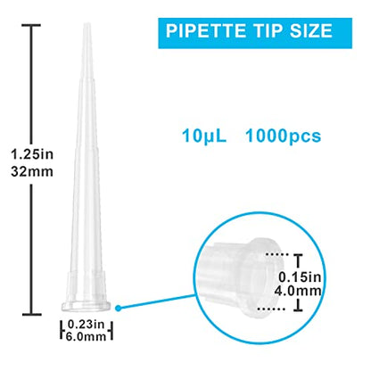ONiLAB 10µL Universal Pipette Tips, 1000 Pcs, Autoclavable - size: 10uL(1000PCS)