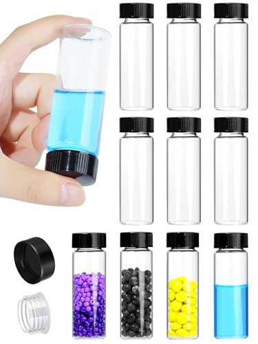 30ml Clear Small Glass Vials with Screw Caps for Essential Oil, 10 Pcs - size: 30ml-10pcs