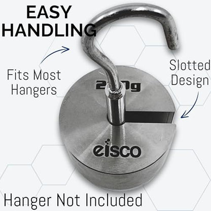 Eisco Labs - 200g Stainless Steel Slotted Mass – Durable Precision Weight with 1.5" Outer Diameter, Slotted for Lab, Physics & Educational Use, Pack of 5