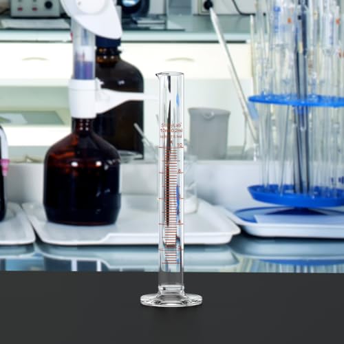 stonylab Class A Graduated Cylinder, 10 ml Borosilicate Glass High Precision Measuring Cylinder with Clear Scale and Stable Base for Laboratory Liquid Measurement - size: 10 ml