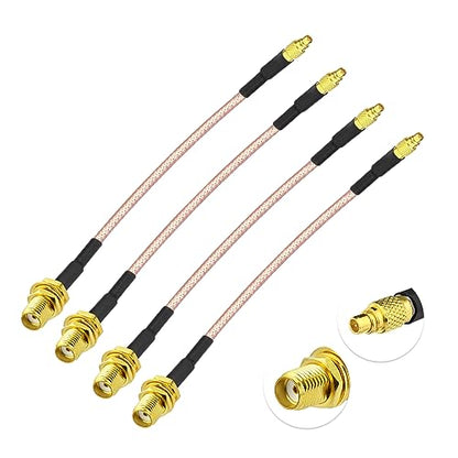 Superbat SMA to MMCX Coax Cable MMCX Male to SMA Female Adapter Extension Cable 10CM for Wi-Fi Routers FPV Drones Multicopter Antennas GPS Analyzer etc.4-Pack - color: sma to mmcx cable
