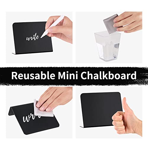 12 Pack 4"x3"Mini Chalkboard Signs for Chalk Sign for Food - Party - Buffet - Table Sign Chalkboard - Wedding - Bakery - Small Chalkboard Sign - Mini Chalkboards for Food - style: Chalkboard L 12