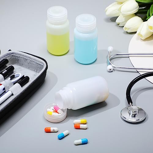 Zhehao 30 Pcs 4 oz Sample Bottle with Lid Wide Mouth HDPE, Translucence - color: Translucence