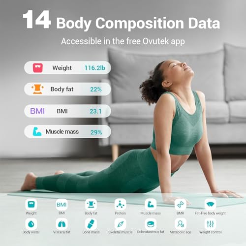 Ovutek Smart Scale for Body Weight Digital Bathroom Scale with BMI Body Fat - color: White