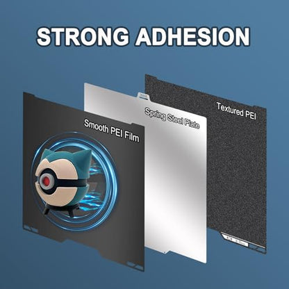 335×325mm Double-Sided PEI Build Plate for Bambu Lab H2C/A2L, Black Smooth & Textured Flexible Spring Steel Plate, PLA PLA+ TPU Low Temp Printing Bed - size: 335×325mm