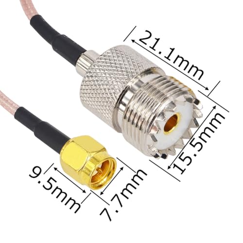 2PCS UHF Handheld Radio Cable RG316 5.9inch SMA Male to UHF Female SO239 Bulkhead Cable UHF to SMA Extension Antenna Low Loss for Yaesu Kenwood Wireless LAN Device etc - size: SMA Male to UHF Female RG316 5.9inch