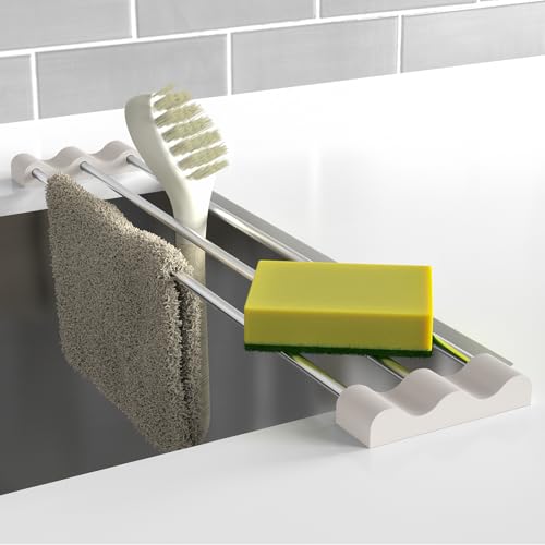 Tomorotec Adjustable Over-The-Sink Kitchen Rack, BPA-Free, White - color: White