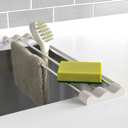 Tomorotec Adjustable Over-The-Sink Kitchen Rack, BPA-Free, White - color: White