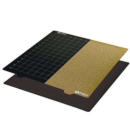 FYSETC Neptune3 Pro Build Plate - 235x235mm Double Sided Bed Sheet - PET+Textured PEI Print Surface: Flex Spring Steel with Adhesive for Neptune4/ Ender 3 V2 Neo/Ender 5 Heated Bedplate
