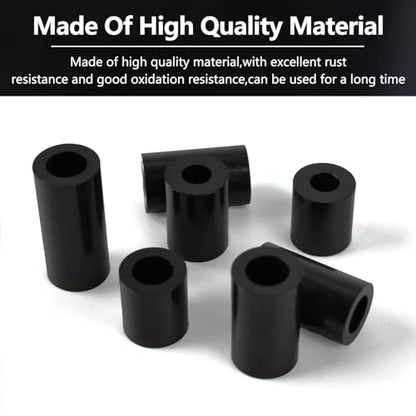 820pcs Black Nylon Spacers, 14 Sizes Plastic Spacer Assortment Kit, Electrical Outlet Screw Spacers Unthreaded for Electrical Screws, Switch and Receptacle Od7mm Id3/4mm Length 3/5/ 6/8/ 10/12/ 15mm