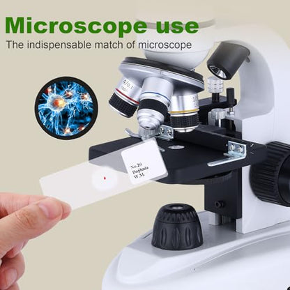 30 Microscope Slides with specimens, Plants, Insects, Animal Cell Samples for use in Biological Science Labs for Children, Students and homeschools - size: 30pcs