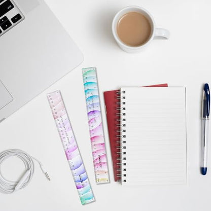 BAYTORY 6Pcs Flexible Plastic Ruler 30 cm/12 Inch, Transparent Rulers - size: 30 cm / 12 Inch