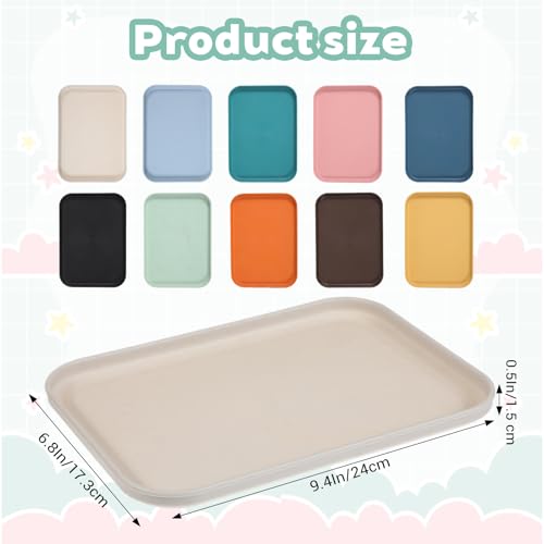 20 Pcs Plastic Art Trays, 10 Colors Stackable Activity Crafts Organizer, 9.4 x 6.8 Inch Sensory Serving Tray for Kids, School Classroom, DIY Painting Beads Projects
