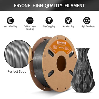 ERYONE PLA Filament 3D Printer PLA Filament 1.75mm +/- 0.03mm, PLA Filament 1KG Cardboard Spool(2.2LBS), Grey - color: Pla-grey, size: PLA-1kg