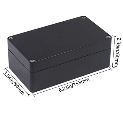 Project Box IP65 Waterproof Junction Box ABS Plastic Black Electrical Boxes DIY Electronic Project Case Power Enclosure 6.22x3.54x2.36 inch (158 x 90 x60 mm) - color: Black, size: 6.22"x3.54"x2.36"