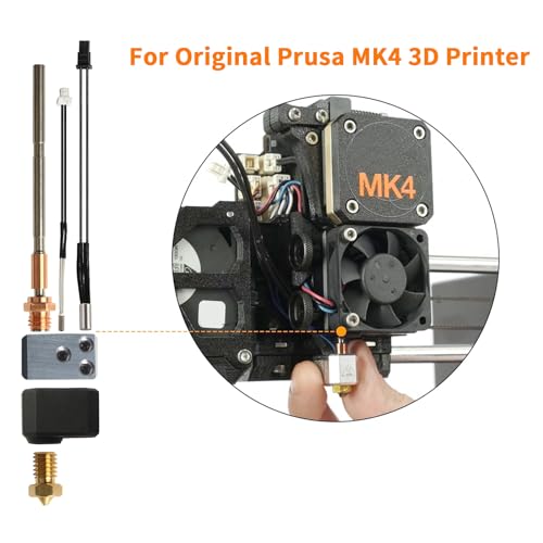 PrusaMK4 XL Hotend Replacement - 3D Printer Accessories: Nextruder Adapter Seperation with Heater Block Silicone Cover Nozzle 0.4mm 100K Thermistor Heating Ceramic Drop in Stock Print Head