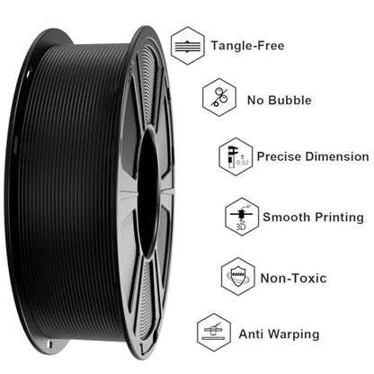 GEEETECH Black PLA Filament 1.75mm 1KG for Bambu AMS - color: 1kg Pla Black