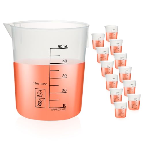 6 Pcs Plastic Beakers Set, 6pcs of Vol.150ml, PP material, Lab Beakers Plastic Measuring Cup with Black printed graduation,BKLP150A6