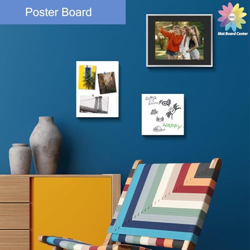 Mat Board Center, 8x10 inche White Foam Board Acid-Free 25 Pack 1/8" Thick - color: White, size: 8x10
