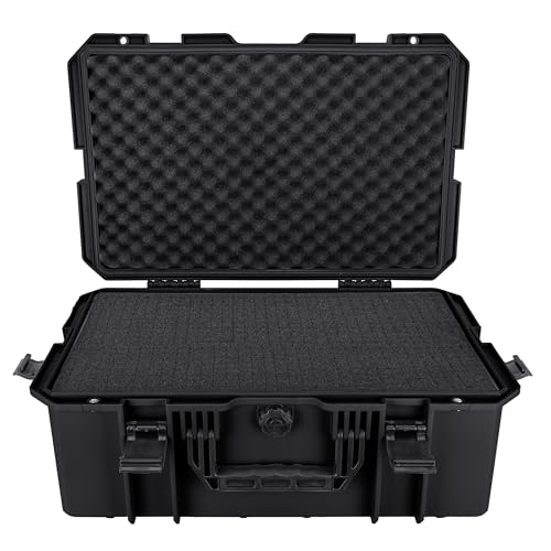 Eylar 21.6" Intact Series Carry-On Hard Camera Case, Lightweight and Durable Stacker Design with Foam (Black) - color: Black