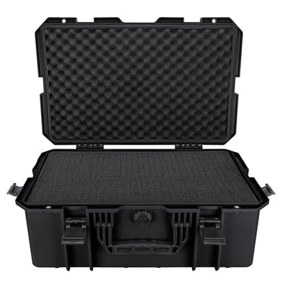 Eylar 21.6" Intact Series Carry-On Hard Camera Case, Lightweight and Durable Stacker Design with Foam (Black) - color: Black