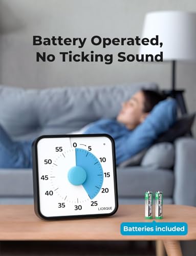 LIORQUE 7.5-Inch Large Visual Timer, 60-Minute Classroom Timer Magnetic - color: Dark Blue
