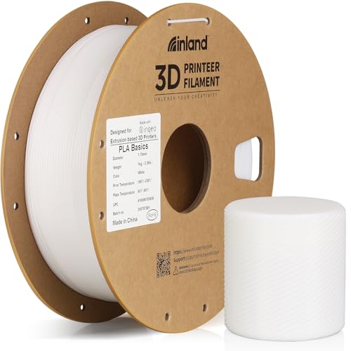 Inland PLA Basics Filament 1.75mm, 1kg Spool – Dimensional Accuracy ±0.02mm, Neatly Wound, Fits Most FDM 3D Printers (Black, White, Gray, True Red, 4 Pack) - color: 4kg Black, White, Gray, True Red