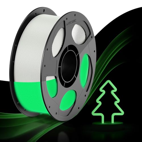 ANYCUBIC PLA 3D Printer Filament, Glow in the Dark, 3D Printing PLA Filament 1.75mm Dimensional Accuracy +/- 0.02mm, 1KG Reusable Spool (2.2 lbs), Glow Green - color: 1kg Pla Glow in the Dark - Glow to Green