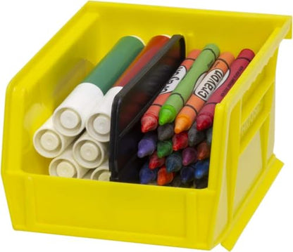 Akro-Mils 30210 AkroBins Plastic Storage Bin Hanging Stacking Containers, (5-Inch x 4-Inch x 3-Inch), Yellow, 24-Pack - color: Yellow