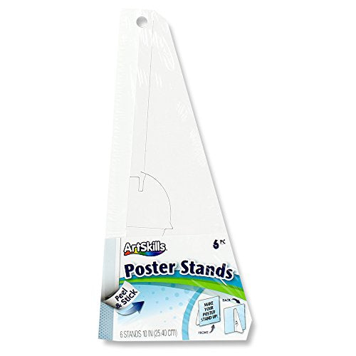ArtSkills PA-1262 10" Easel Back Peel and Stick Poster & Project Stands, 6 Count, 10 Inch - size: 6 Pack- 10 Inch