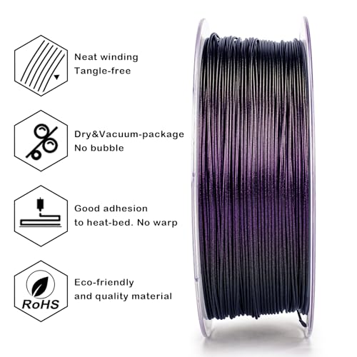 ZIRO Glitter PLA Filament 1.75mm, Chameleon Series, Forged Purple Luster - color: Forged Purple Luster