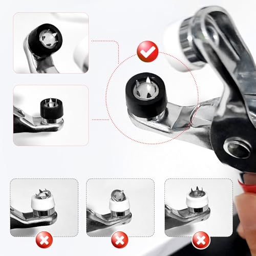 NXTOV 100 Set Pearl Snaps Button Kit with Fastener Pliers - color: Black