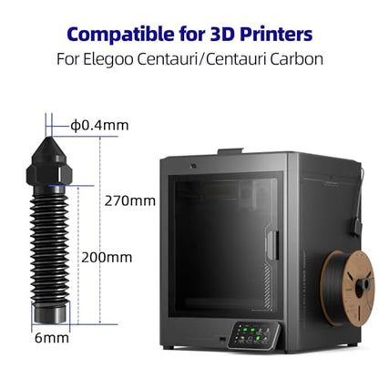 IdeaFormer-3D 5Pcs 0.8mm Hardened Steel Centauri Nozzles Kit, 3D Printer Extruder Hotend Nozzle Accessories for Elegoo Centauri Carbon, Centauri Carbon 2, CC 2 - color: 5Pcs 0.8mm Hardened Steel Nozzles