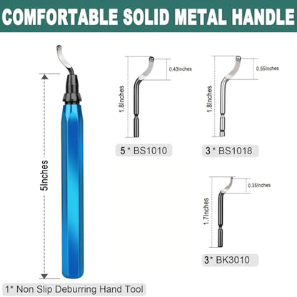 3D Printer Deburring Tool Set with 11pc High Speed Steel Multipurpose Blades Removing Burr 5Pcs Needle File 1pc Micro Wire Cutter for 3D Printed Edges Metal Resin Copper Plastic PVC Pipes